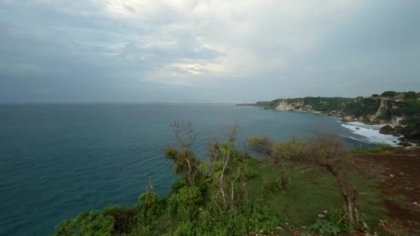 Вид з висоти на пляж і океан на Балі Індонезія 15 — стокове відео