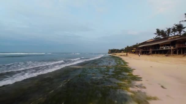 Вид с воздуха на пляж и океан на Бали Индонезия 20 — стоковое видео
