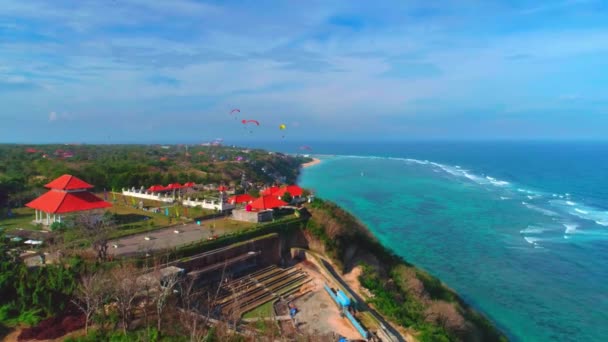 Vista superior del océano costero de la isla de Bali Indonesia 20 — Vídeos de Stock