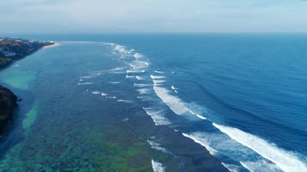 Top view of the coastal ocean of the island of Bali Indonesia 12 — 图库视频影像