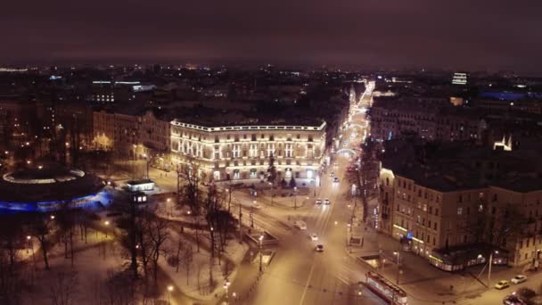 Saint Petersburg Winter Night 12 — ストック動画