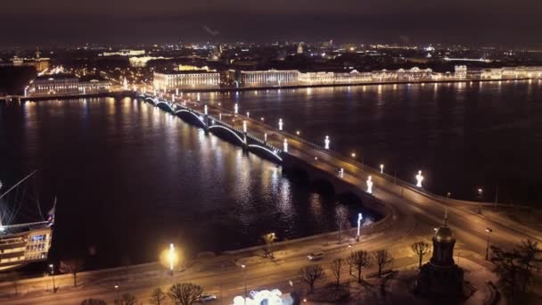 Saint Petersburg Winter Night 2 — Stok video