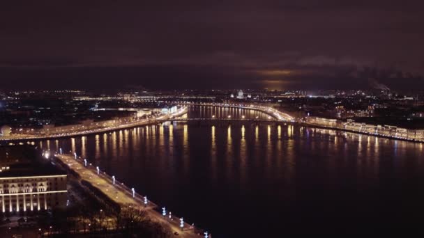 Saint Petersburg Winter Night 11 — Stockvideo