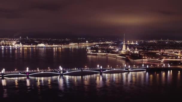 Saint Petersburg Winter Night 9 — Stockvideo