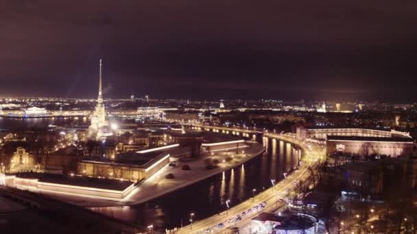 Saint Petersburg Winter Night 8 — Stok video