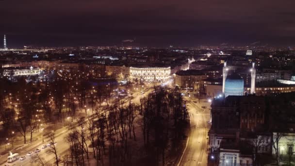 Saint Petersburg Winter Night 16 — Stockvideo