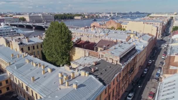 Luchtvlucht boven het prachtige Sint-Petersburg Rusland 38 — Stockvideo