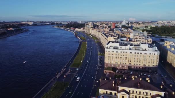 Légi járat felett gyönyörű Szentpétervár Oroszország 87 — Stock videók