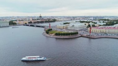 Aerial flight above beautiful Saint-Petersburg Russia 113