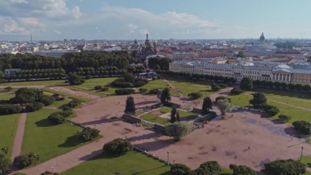 Légi járat felett gyönyörű Szentpétervár Oroszország 50 — Stock videók