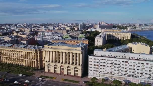 Luftflug über der schönen Saint-petersburg russland 66 — Stockvideo