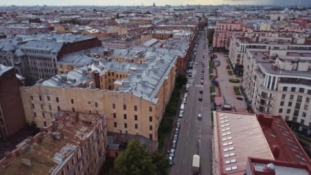 Volo aereo sopra la bellissima San Pietroburgo Russia 78 — Video Stock