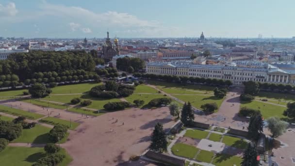 Luftflug über der schönen Saint-petersburg russland 51 — Stockvideo