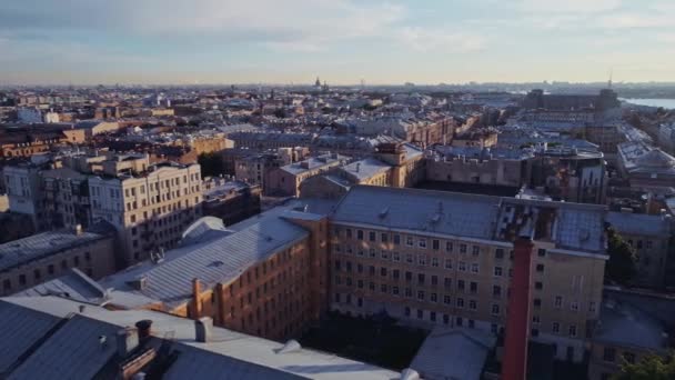 Volo aereo sopra la bellissima San Pietroburgo Russia 89 — Video Stock