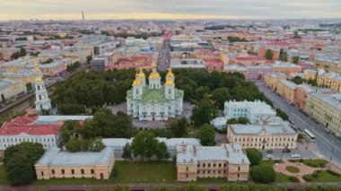  Aerial flight above beautiful Saint-Petersburg Russia 28