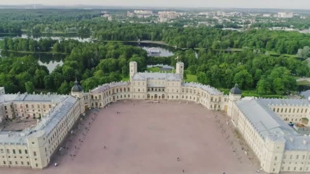 Hava manzaralı Gatchina Tapınağı Saint-Petersburg Rusya 6 — Stok video