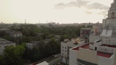 St. Petersburg 'daki hava manzaralı yerleşim alanı