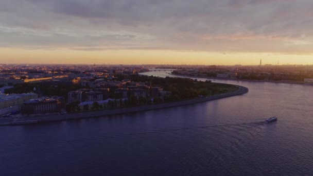 Hava manzaralı Saint Petersburg Günbatımı 16 — Stok video