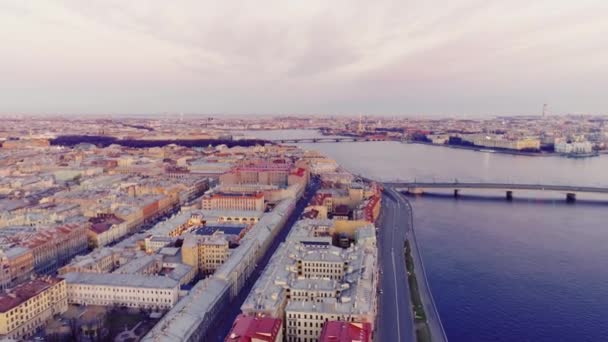 Vista aérea Saint Petersburg Sunset 4 — Vídeo de Stock