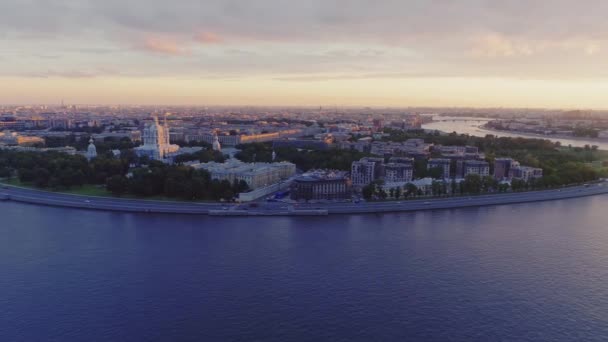 Vista aerea San Pietroburgo Tramonto 15 — Video Stock