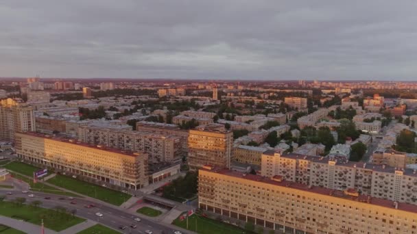 Hava manzaralı Saint Petersburg Günbatımı 11 — Stok video