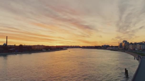 Pemandangan udara Saint Petersburg Sunset 20 — Stok Video