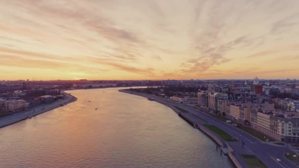 Hava manzaralı Saint Petersburg Günbatımı 19 — Stok video