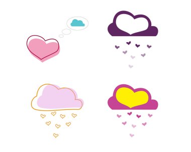 Kalp şeklinde bulutlar damlıyor kalpler