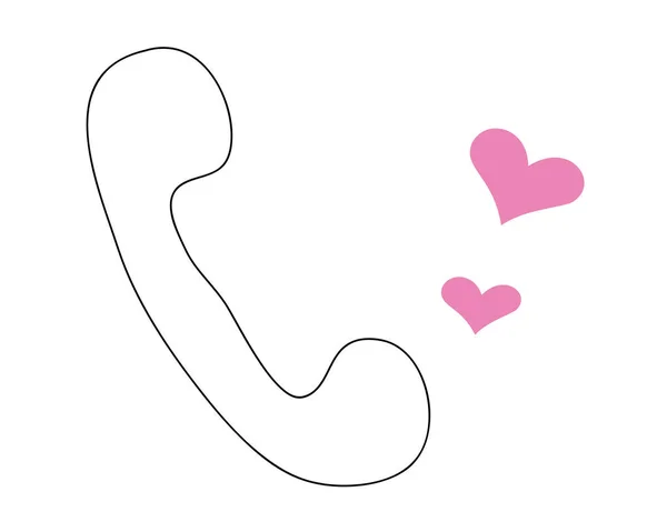 Telephone Receiver Hearted Conversation — Stock Photo, Image