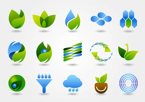 A variety of eco-energy-related icons — Stock Vector