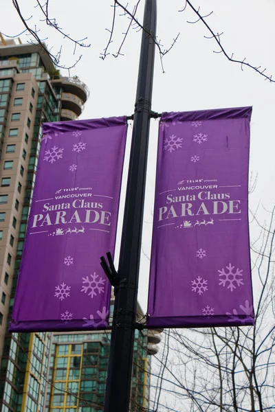 Vancouver Canada December 2019 View Sign Santa Claus Parade West — Stock Photo, Image