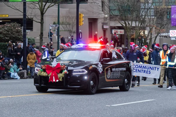 Vancouver Canada December 2019 Santa Claus Parade Vpd Recruiting — Stock Photo, Image