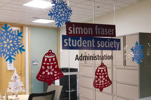 Burnaby Canadá Dezembro 2019 View Sign Simon Fraser Student Society — Fotografia de Stock