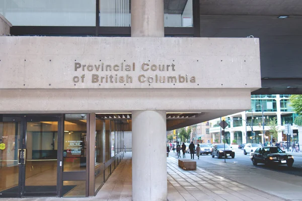 Vancouver Canadá Octubre 2019 Señal Corte Provincial Columbia Británica Centro — Foto de Stock