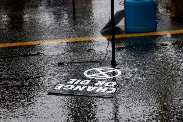 Vancouver Canada October 2019 View Sign Change Die Road Climate — Stock Photo, Image