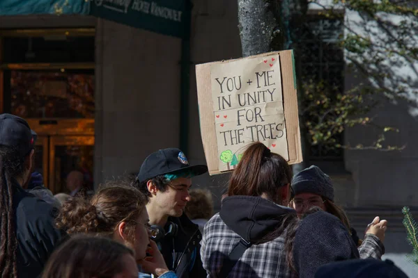 Vancouver Canada October 2019 View Sign You Unity Trees Climate — Stock Photo, Image