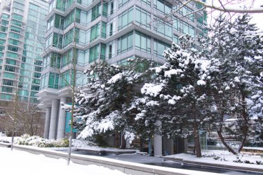 Vancouver, Canada - January 15, 2020: View of Apartments building 