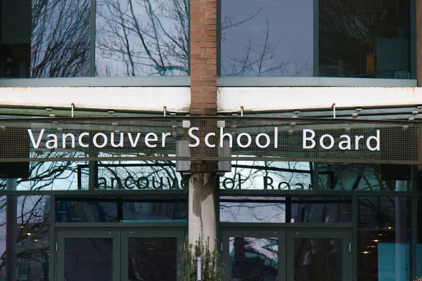 Vancouver Canadá Enero 2020 Vista Del Cartel Vancouver School Board — Foto de Stock