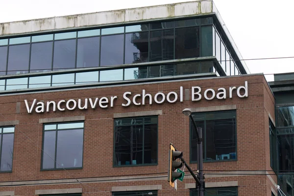 Vancouver Canadá Enero 2020 Vista Del Cartel Vancouver School Board — Foto de Stock