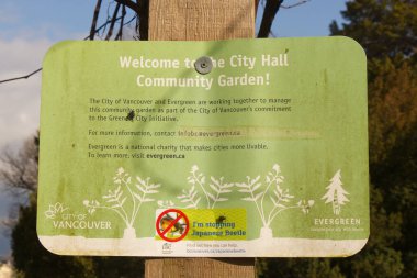 Vancouver, Canada - February 17, 2020: View of welcome sign 