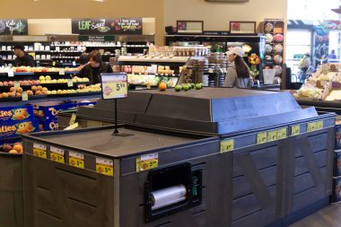 Vancouver, Canada - March 18,2020: Empty Safeway store shelves show shortage of food as Coronavirus (COVID-19) fears people to buy more supplies