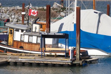 Vancouver, Kanada - 29 Şubat 2020: Hadden Park 'taki Sahte Deniz Müzesi Feribot Limanı