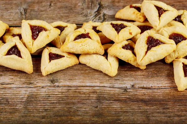 Biscotti Ebrei Farciti Con Marmellata Vacanze Purim Vicino — Foto Stock