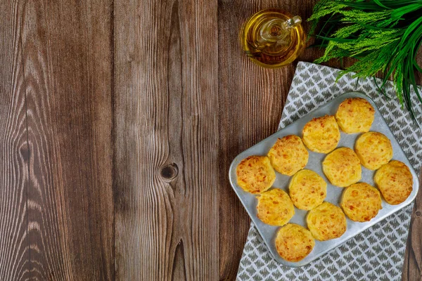 Pan Queso Llamado Chipa Bandeja Para Hornear Cocina Brasileña — Foto de Stock