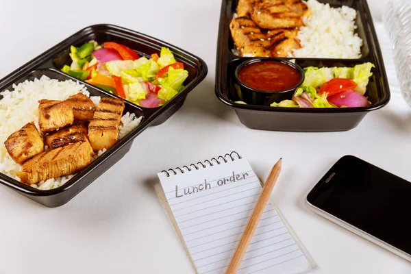Order food online or by phone from home or work. Take away lunch.