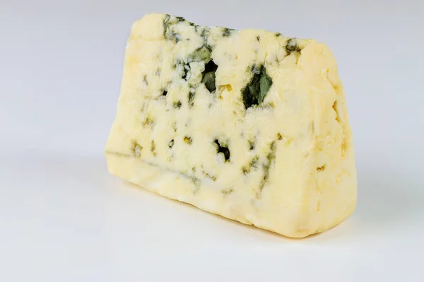 Piece Blue Stilton England Cheese White Isolated Background — Stock Photo, Image