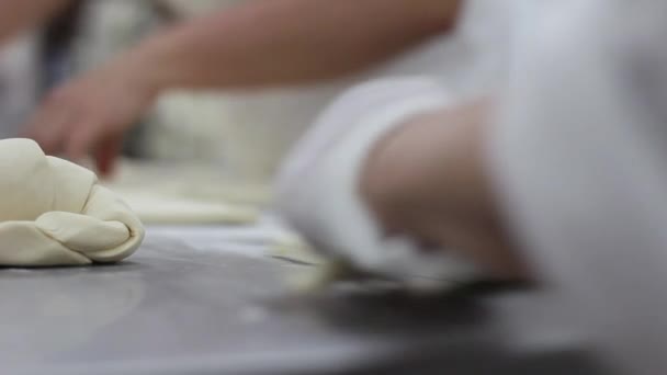 Masa Para Croissants Preparación Croissants — Vídeo de stock