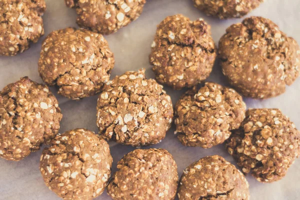 Topview Homemade Oat Cookies Bakery Paper — Stock Photo, Image