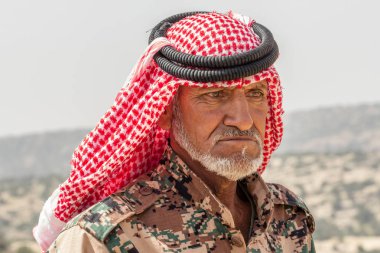 Dana doğa rezerv, Ürdün - 27 Nisan 2016: Ürdün Arap yaşlı adam