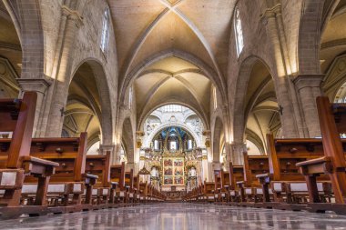 Valencia, İspanya 02 Aralık 2016: İç katedral Valencia
